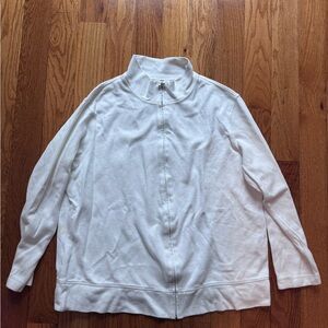 CC Hughes White Zip-Up Sweater